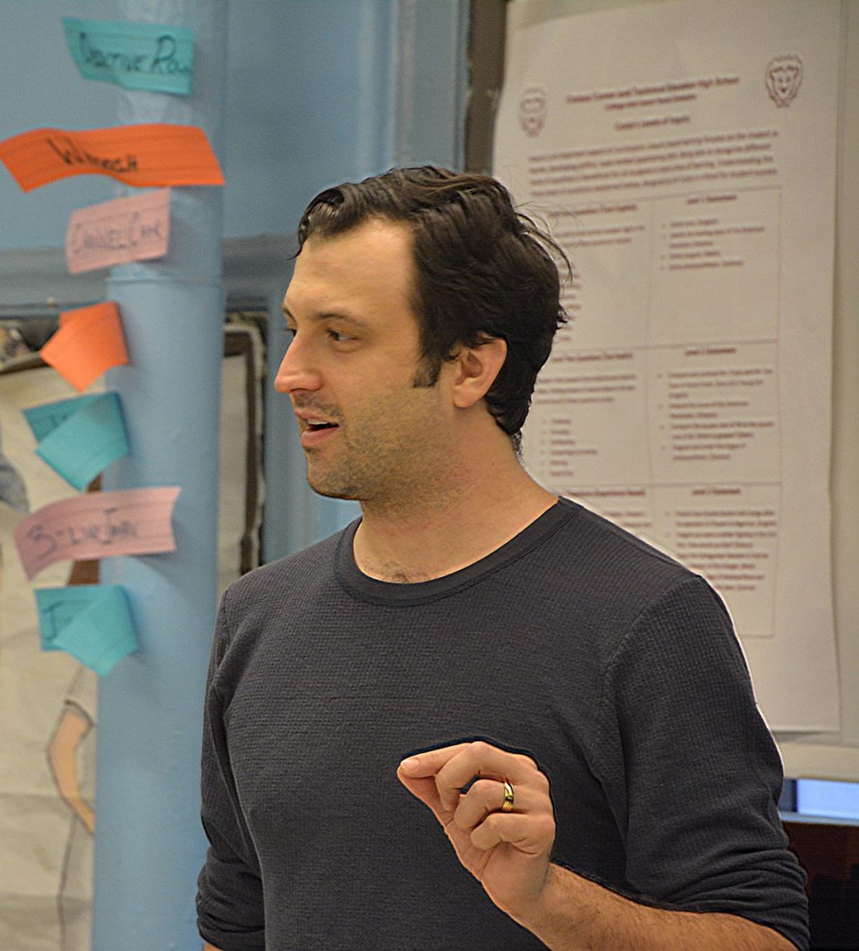 Rhett Teaching leading warmup with Chelsea HS students for Epic Theatre Ensembles Shakespeare Remix